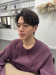 七三分け/毛流れパーマ/ニュアンスパーマ/メンズセット/横浜