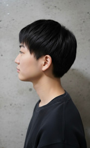 ナチュラル縮毛矯正×重めマッシュ