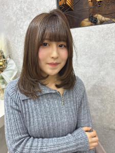 黒髪カタログ/クラゲヘアー/オリーブグレー/ココアベージュ