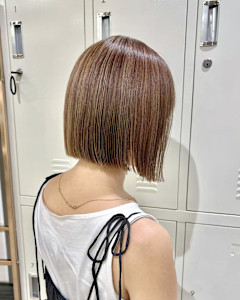 ボブ×ショートボブ×ハイライトカラー×ベージュカラー×横浜