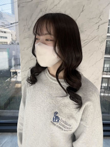 オリーブグレ／小顔に見せるヘア／ココアベージュ／黒髪カタログ