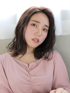 ゆるふわロブ×波巻きパーマ