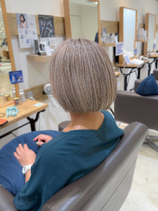 白髪ぼかしハイライトカラー30代40代50代グレージュ