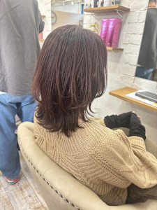 大人かわいい/ウルフカット/レッド