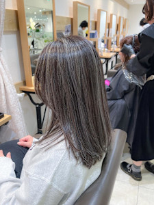 白髪ぼかし細めハイライト30代40代50代ベージュ