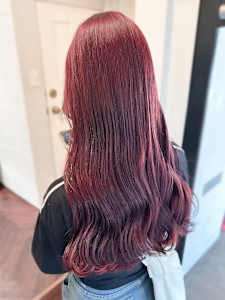 【白石】ブリーチなし赤髪ボルドーカラーロング原宿