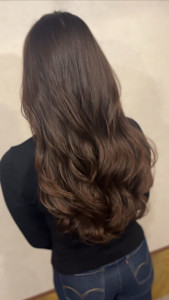 ロングレイヤーコテ巻き風パーマ