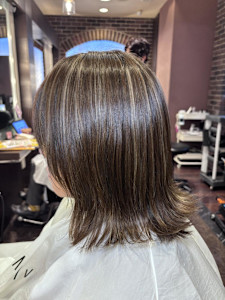 白髪ぼかしナチュラルハイライトブラウン