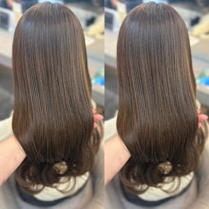 ハッシュカット/顔周りカット/ダークブラウン/シャギーカット