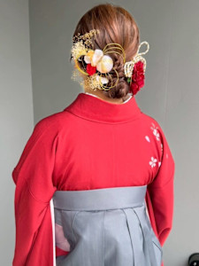 和装ヘア 卒業式  お団子アレンジ アップへア シニヨン