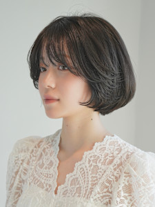 丸みショート・ボブ/丸顔/前髪あり/絶壁解消/20代/30代
