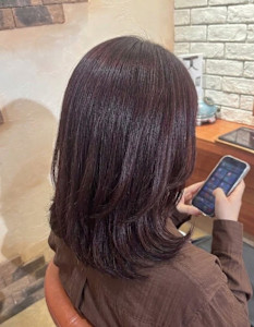 艶めくカシスブラウンのレイヤーミディ【250スタイル】