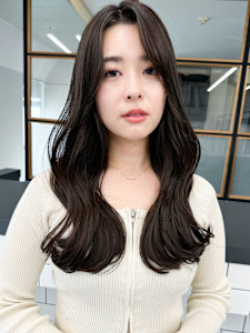 【艶感★シースルーバング】韓国カラー大人可愛いウェーブ巻き髪