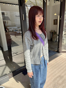 ブリーチなしダブルカラー　暖色系カラー