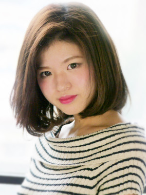 【松田】 かきあげバングが大人可愛いボブ