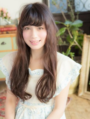 重めバングのふんわりパーマ2015/ＳＳ