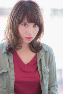 ひし形シルエットの外ハネロブ K-0011