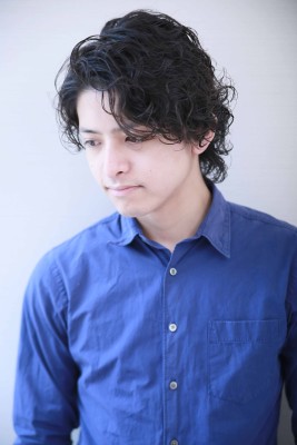 【croix】アップバング×エッジパーマ