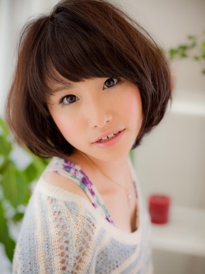 黒髪andほんのりブラウンでも柔か可愛いボブ