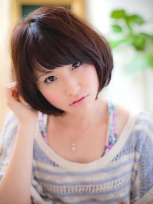 黒髪andほんのりブラウンでも柔らか可愛いボブ