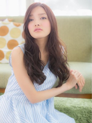 ニュアンス艶カールで大人の透明感ロングｂ