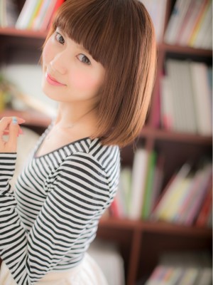 まっすぐバングで可愛い☆サラサラ小顔ボブa