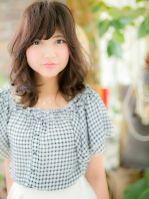 【巻き髪セミロング】