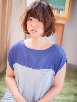 目の上バングで目力UP★大人のふんわりボブb