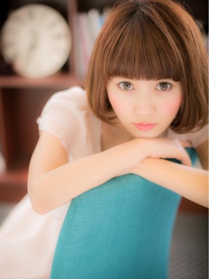 厚めバングがCUTE☆ふんわり☆ワンカールボブb