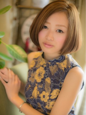 ライムベージュ☆のワンカールボブa
