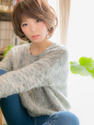 眉上バング+ミックスカール♪&抜け感&ガーリーb