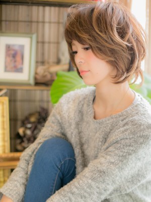 眉上バング+ミックスカール♪&抜け感&ガーリーa