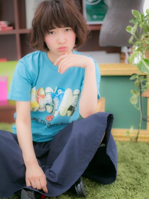 ラウンドバング♪でガーリーボブb