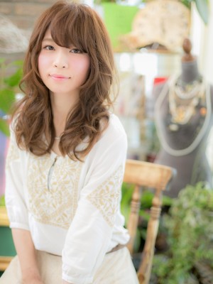 小顔☆バングでロングカールa