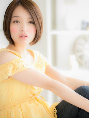 【ボブスタイル】ツヤがポイント☆ナチュラルストレート