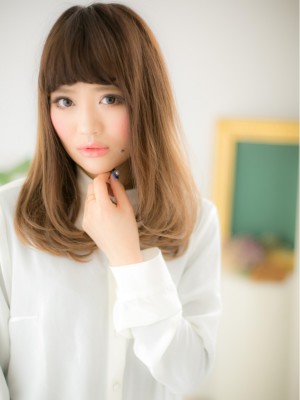 眉上前髪で目力UP♪グラデカラーの個性派ロング２