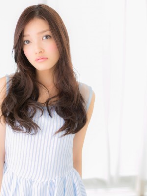 ニュアンス艶カールで大人の透明感ロングb