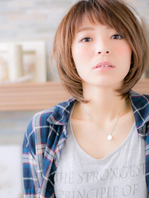 前髪がアクセント♪大人ボブa