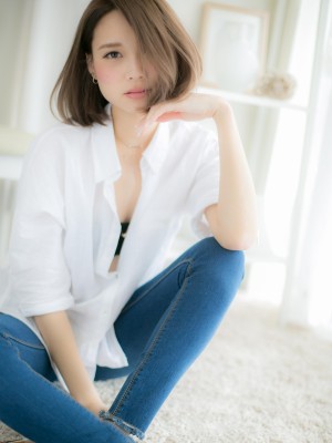 ノ―バングで色っぽさボブb