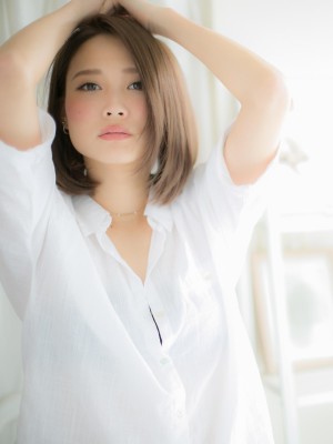 ノ―バングで色っぽさボブa