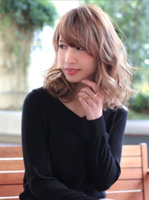 メルティカラー抜け感大人グラムミディアム