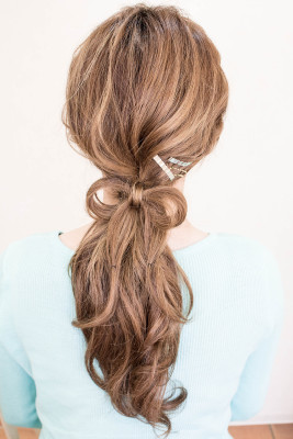 リボンポニーテール