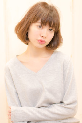 Aラインの重めひし形ボブ K-0027