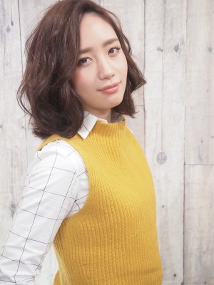 耳かけ無造作ウェービー♪大人かわいいピンクアッシュ