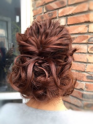 結婚式＆パーティー♪ハイトーンにも似合う編み込みルーズアップ