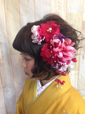 【卒業式】袴スタイル＠色鮮やか花かんざしスタイル