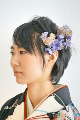 【卒業式ヘア】清楚な黒髪ショートヘア袴スタイル