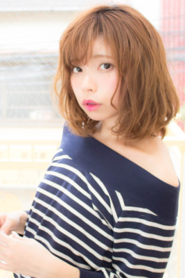 【hair coucou】ベビーバングワンカールボブ