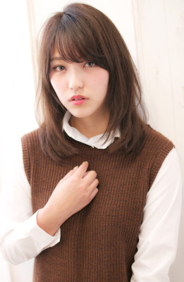 シースルーバングの大人かわいいひし形ミディ【H-213】
