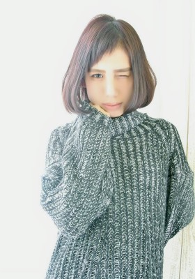 ニット×ボブ